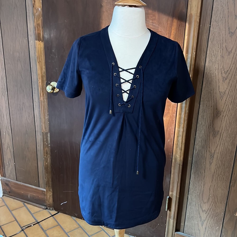 Suede T-shirt dress